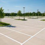 commercial concrete parking lot