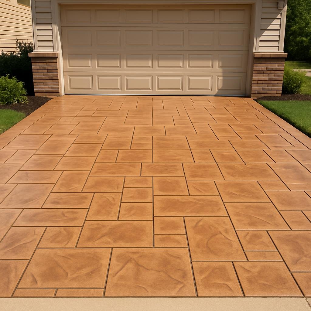 After: Stamped Concrete Driveway