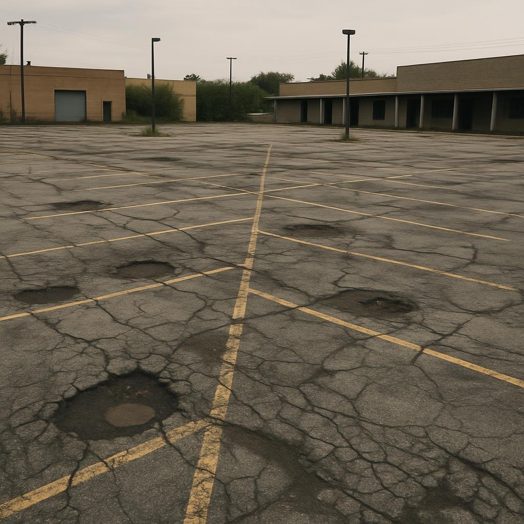 Before: Damaged Parking Lot